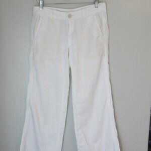 PILCRO Anthropologie White 02P Linen & Cotton Blend Pants